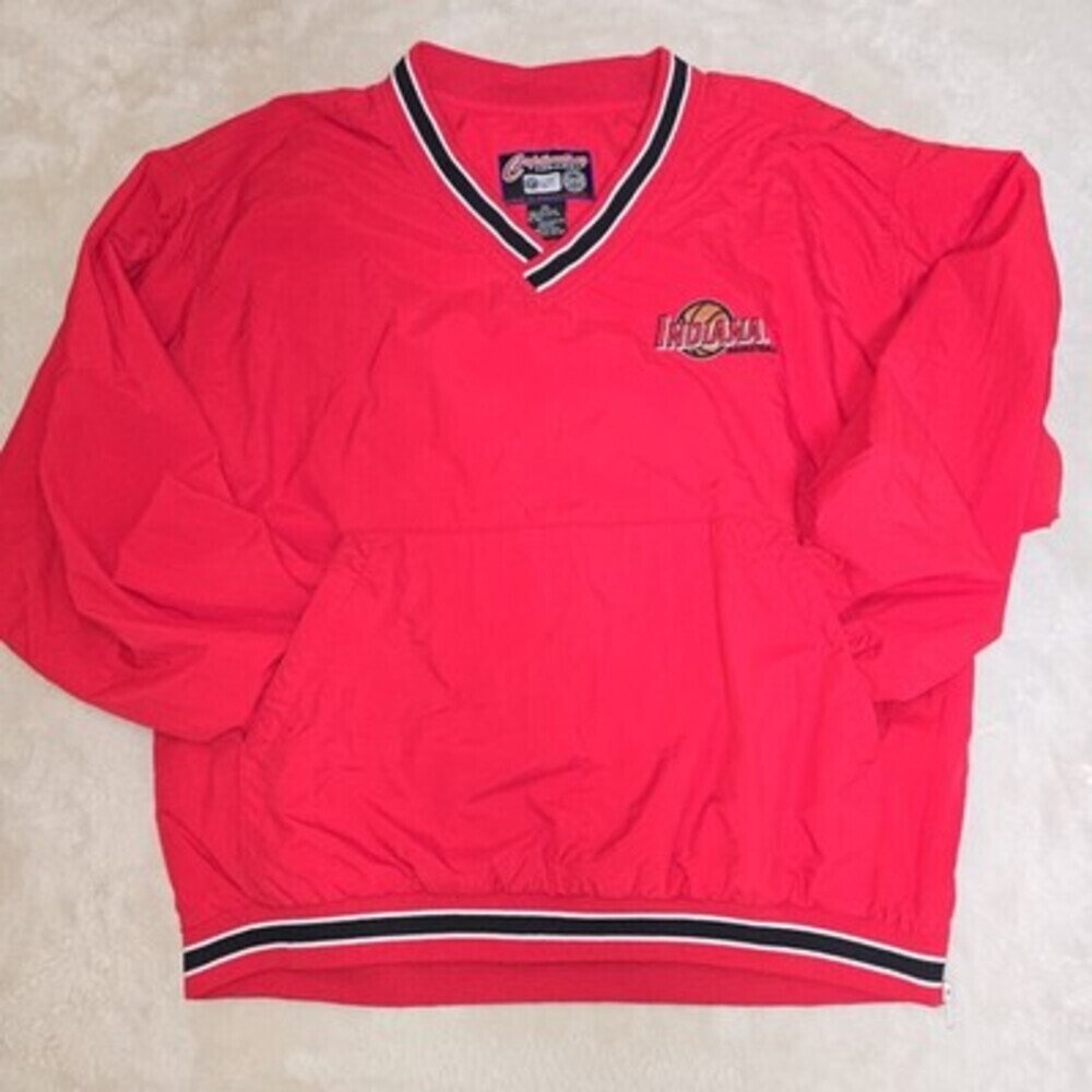 Vintage Indiana Basketball Pullover Windbreaker Jacket XL Red Nylon Captivating - Picture 5 of 12